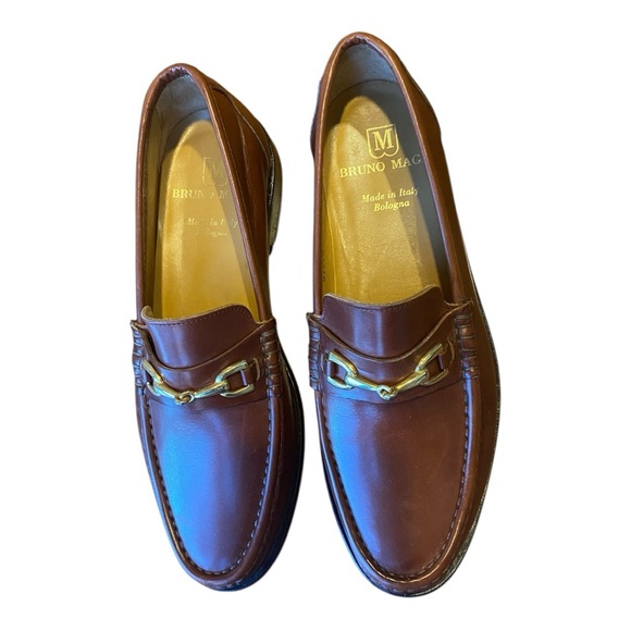 Bruno Magli Kurt Mens Cognac Loafers Size 8 - Picture 4 of 9